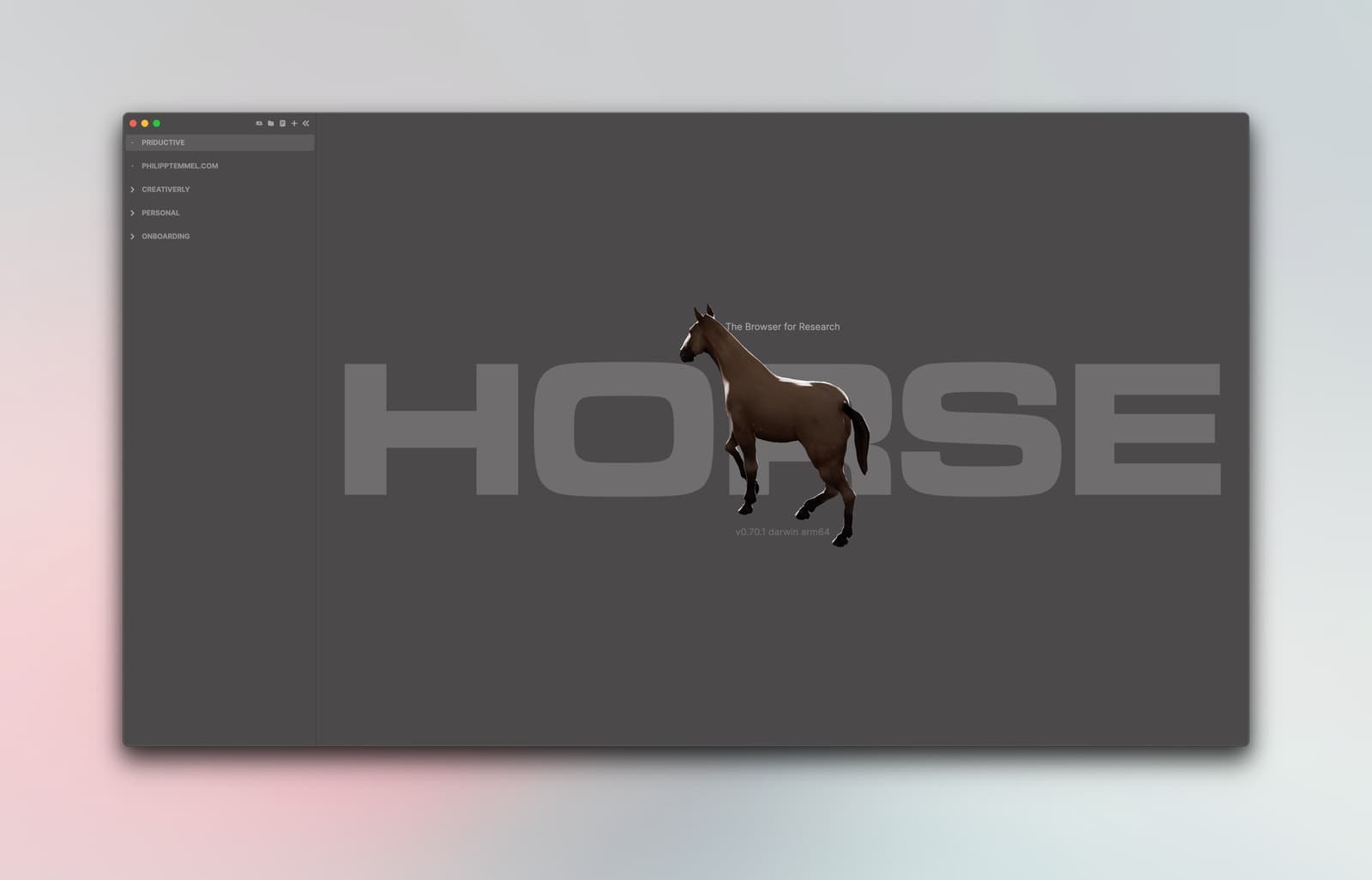 Creativerly screenshot of Horse Browser as a personal corner of the internet  