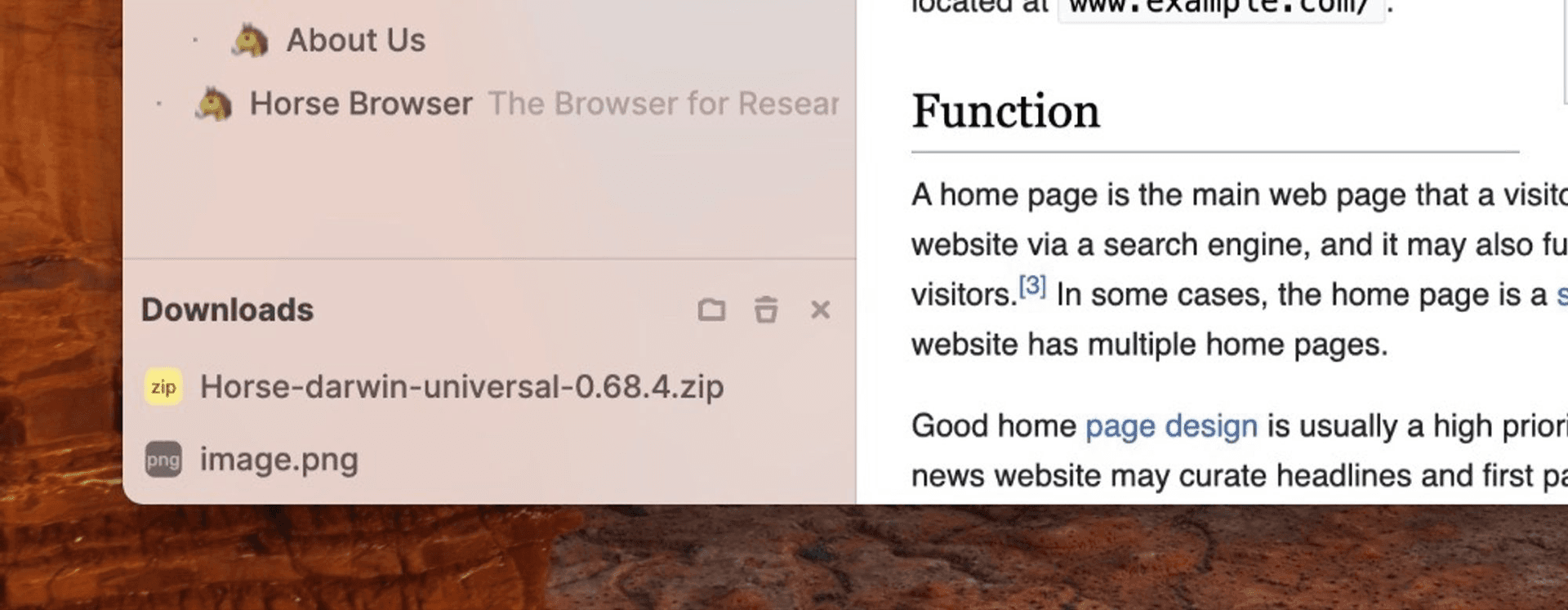 Download list in Horse Browser