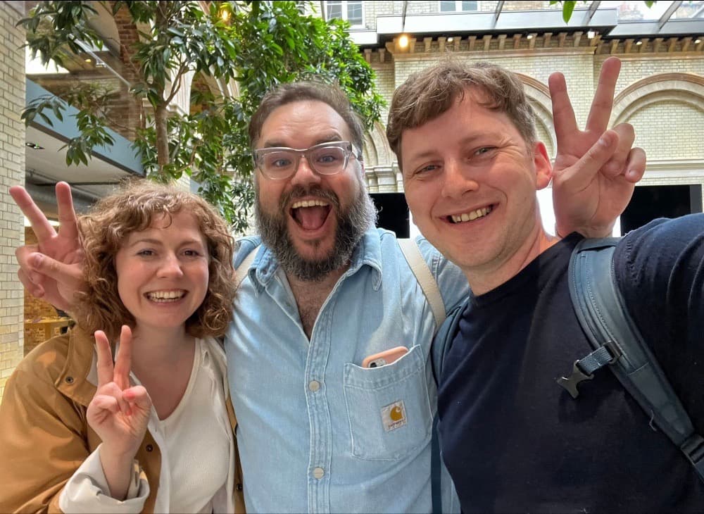 Elly, Pascal and Marcin meeting in London, UK