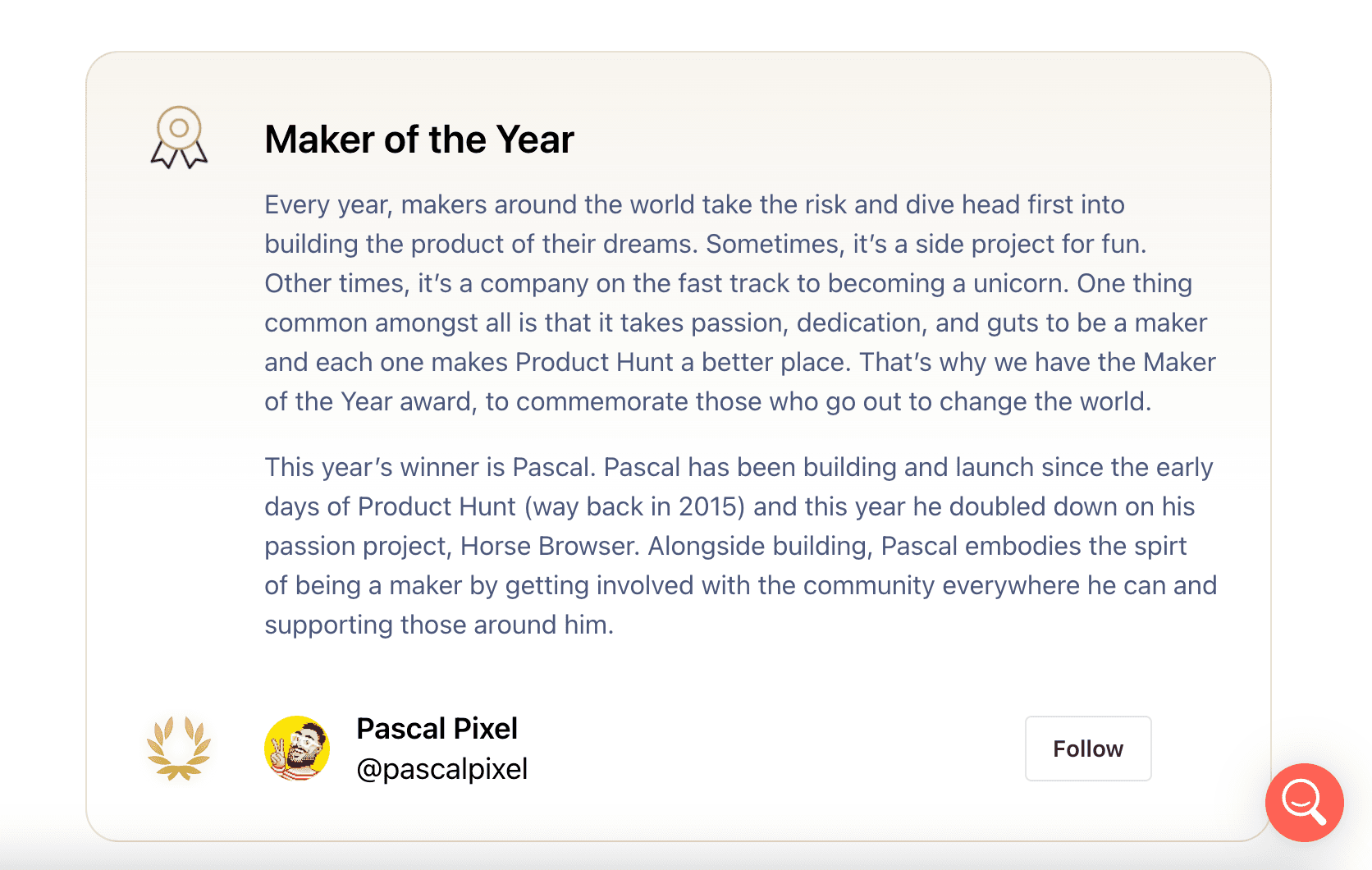 Pascal Pixel is Maker of the Year