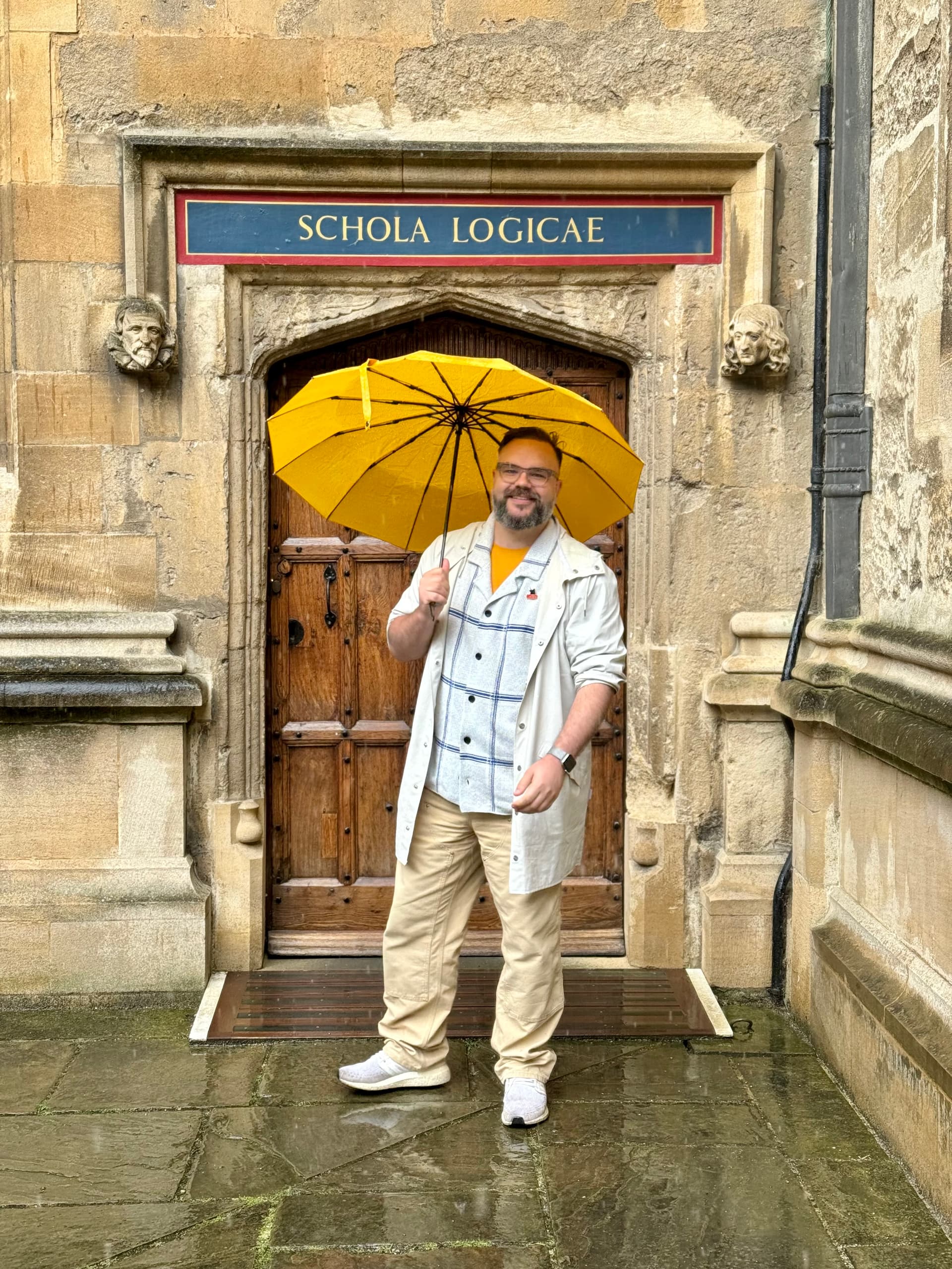 Pascal Pixel standing outside the Boolean Library in Oxford, UK