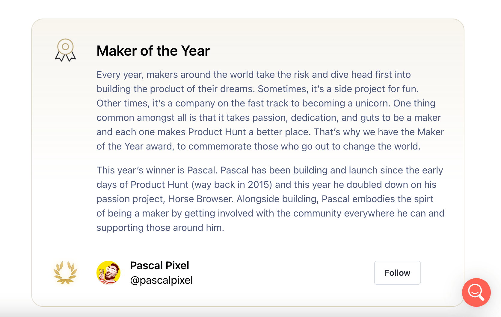 Pascal Pixel is Maker of the Year