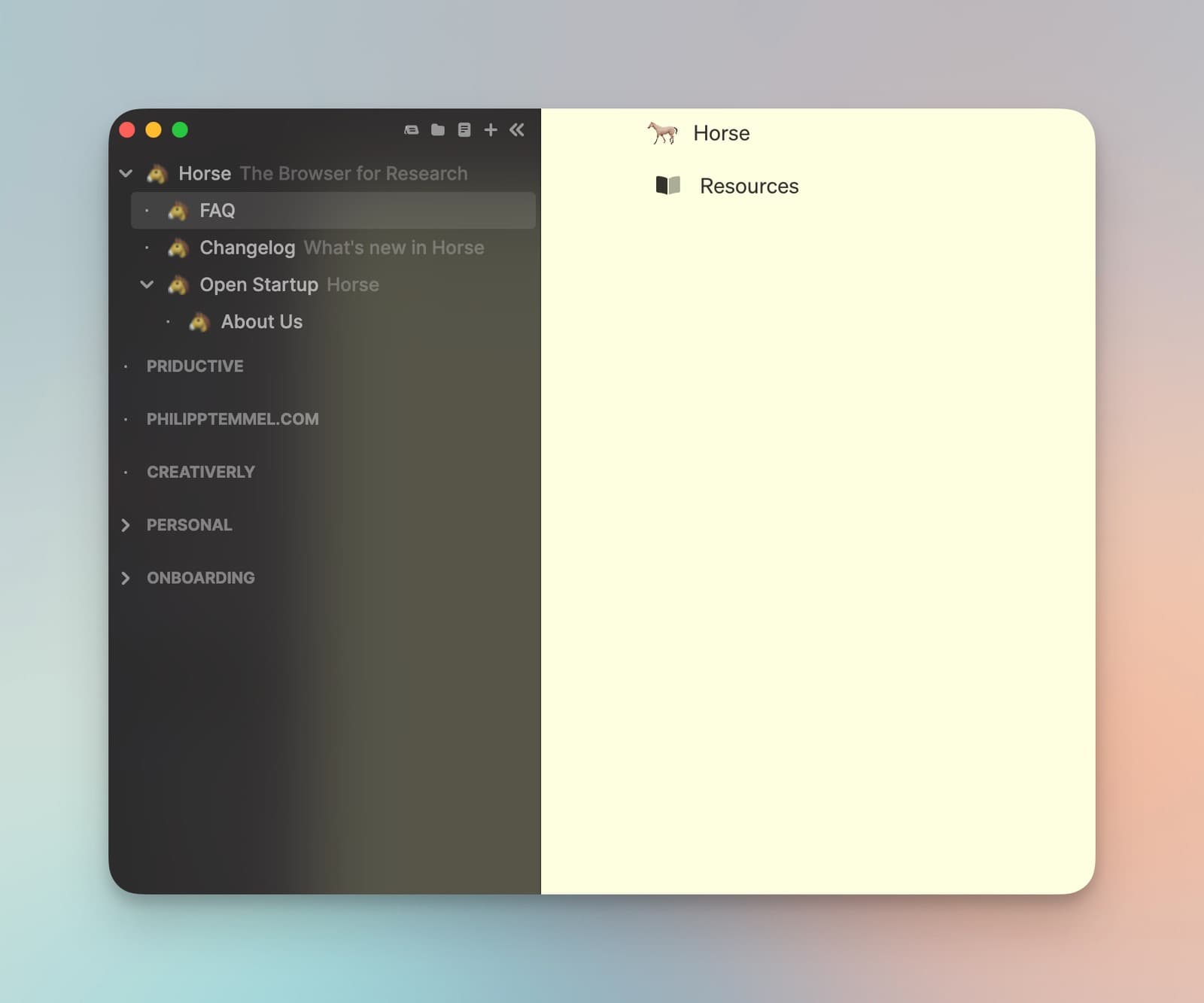 Creativerly screenshot of Horse Browser’s Trails