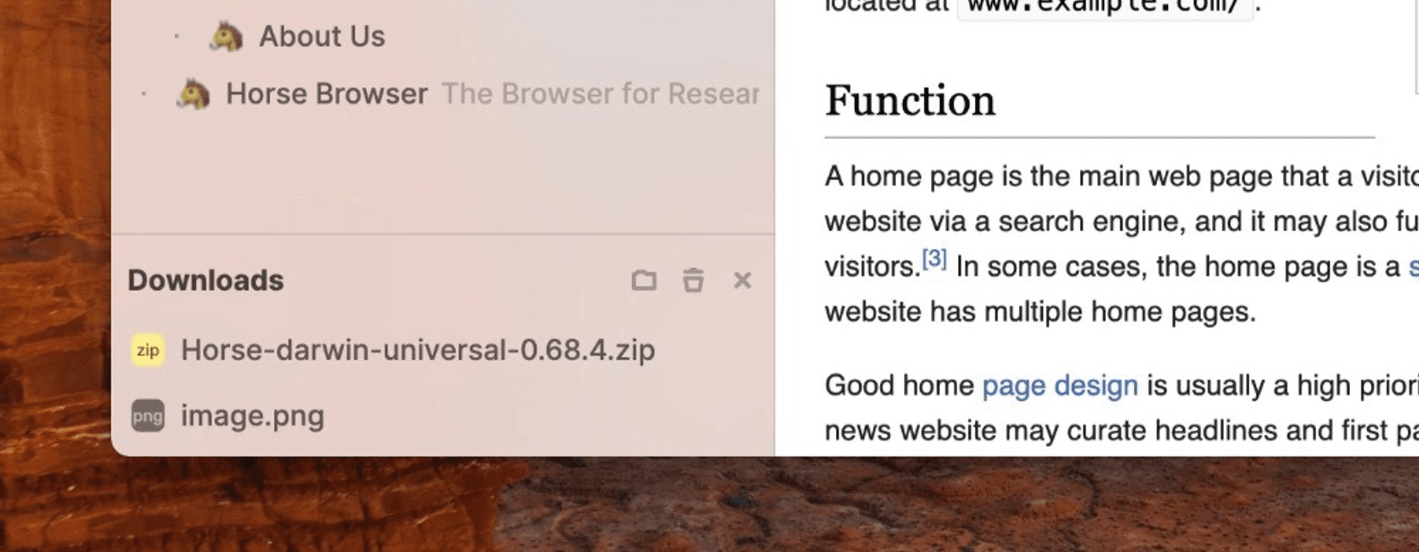 Download list in Horse Browser