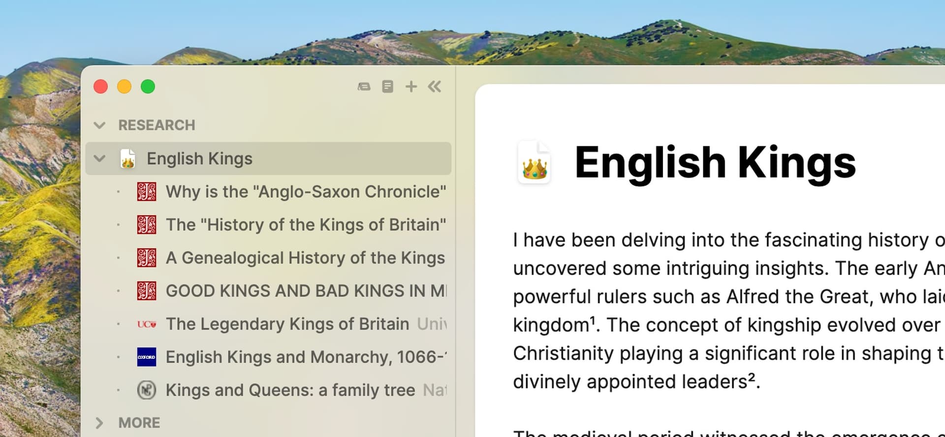 Horse Browser screenshot with notes written inside the browser